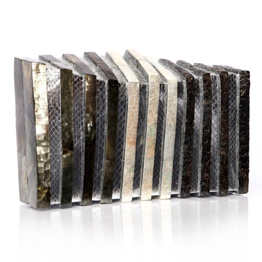 Emm Kuo snakeskin clutch.